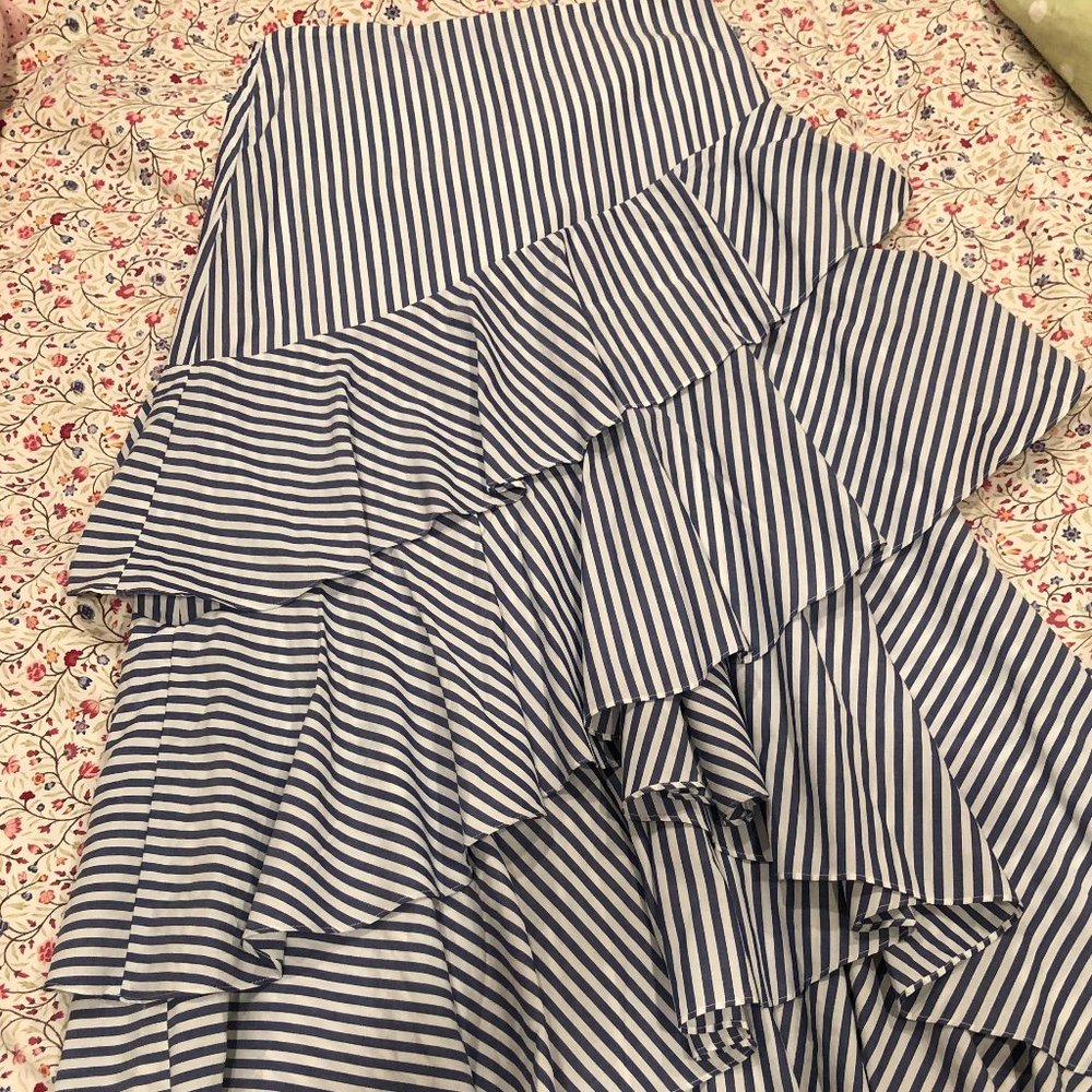 Banana Republic Blue and White Striped Maxi Skirt